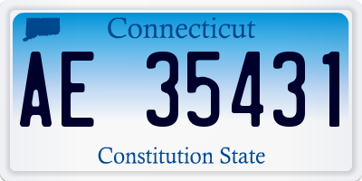 CT license plate AE35431