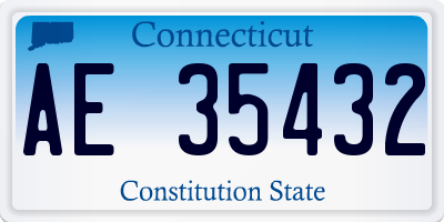 CT license plate AE35432