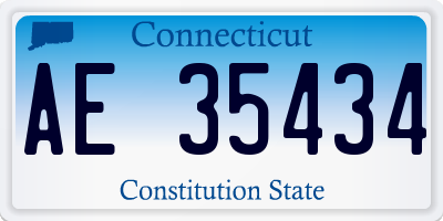 CT license plate AE35434
