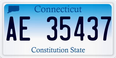 CT license plate AE35437