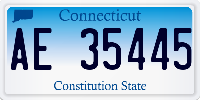 CT license plate AE35445