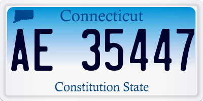 CT license plate AE35447