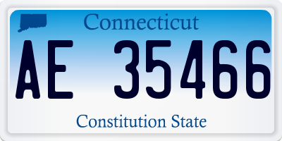 CT license plate AE35466