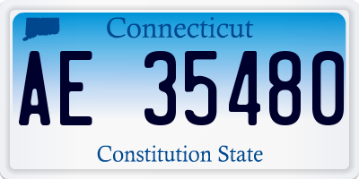 CT license plate AE35480