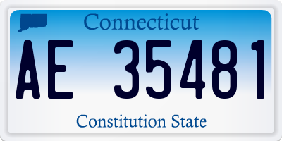 CT license plate AE35481