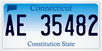 CT license plate AE35482