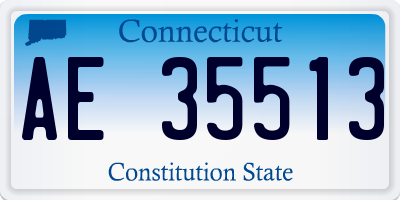 CT license plate AE35513