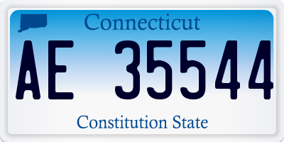 CT license plate AE35544