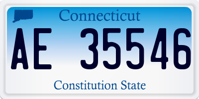 CT license plate AE35546