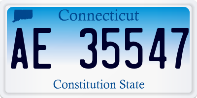 CT license plate AE35547
