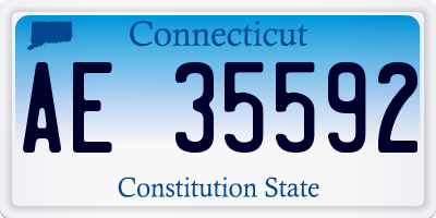 CT license plate AE35592