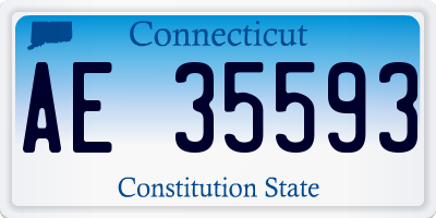 CT license plate AE35593