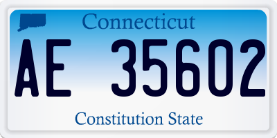 CT license plate AE35602