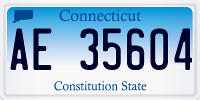 CT license plate AE35604