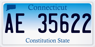 CT license plate AE35622