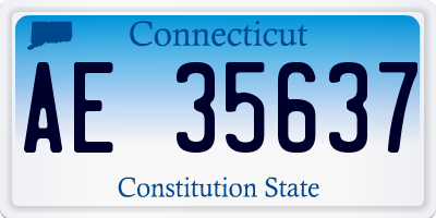 CT license plate AE35637
