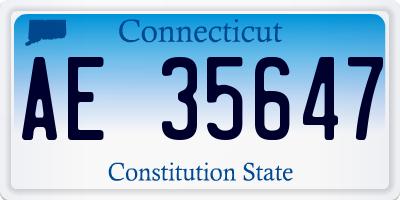 CT license plate AE35647