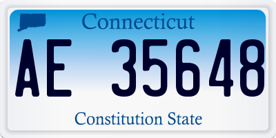 CT license plate AE35648