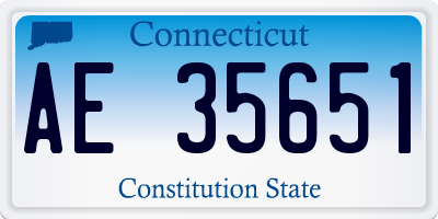 CT license plate AE35651