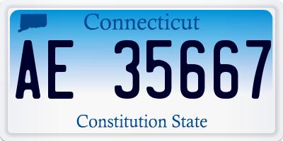 CT license plate AE35667