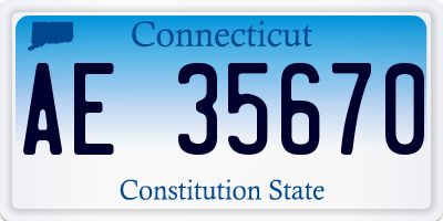 CT license plate AE35670