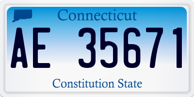 CT license plate AE35671