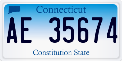 CT license plate AE35674