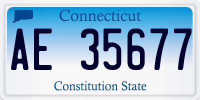 CT license plate AE35677