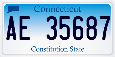 CT license plate AE35687