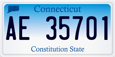 CT license plate AE35701