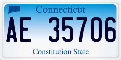 CT license plate AE35706