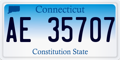 CT license plate AE35707