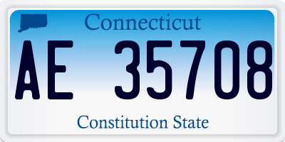 CT license plate AE35708