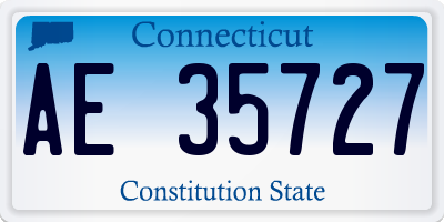 CT license plate AE35727