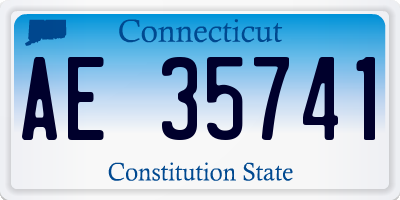 CT license plate AE35741