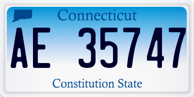 CT license plate AE35747