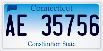 CT license plate AE35756