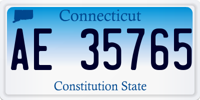 CT license plate AE35765