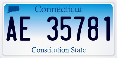 CT license plate AE35781