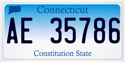 CT license plate AE35786