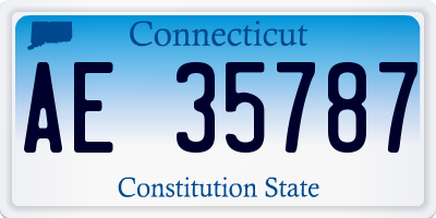 CT license plate AE35787