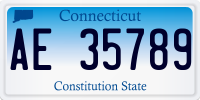 CT license plate AE35789