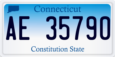 CT license plate AE35790