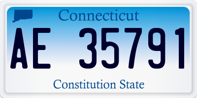CT license plate AE35791