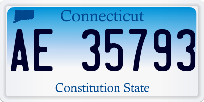 CT license plate AE35793
