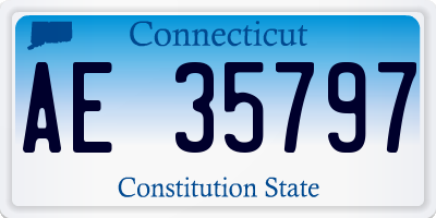 CT license plate AE35797