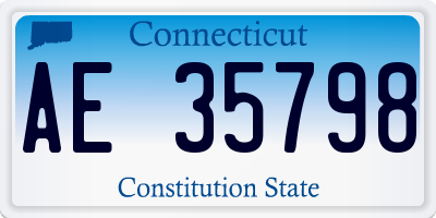 CT license plate AE35798