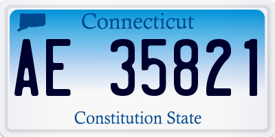 CT license plate AE35821