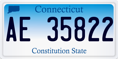 CT license plate AE35822