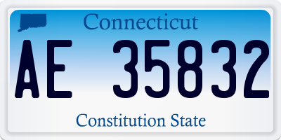 CT license plate AE35832